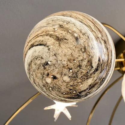 Celestial golden glass ball chandelier for kids room and living room
