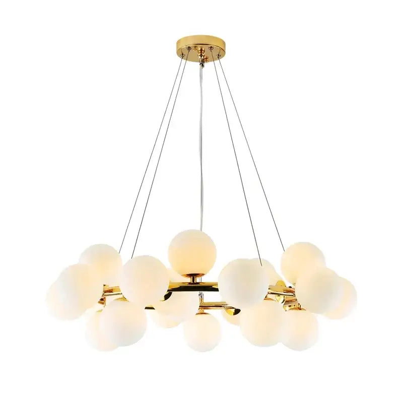 Modern gold glass ball chandelier living room cluster light