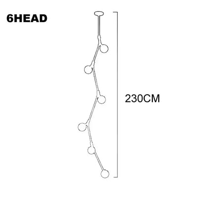Modern gold glass ball chandelier staircase pendant light