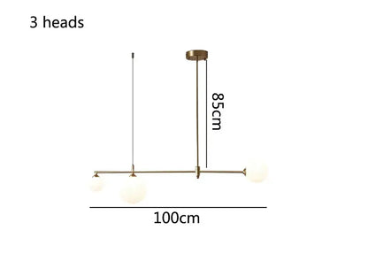 Modern brass glass ball chandelier for dining room