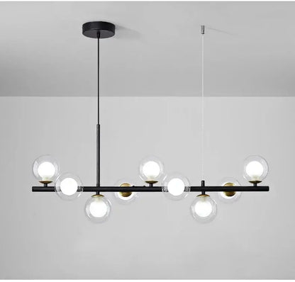 Modern black glass ball chandelier dining room frosted lighting fixture