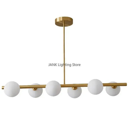 Modern gold glass ball chandelier dining room led pendant light