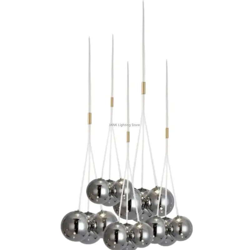 Modern gold glass ball chandelier dining room pendant light
