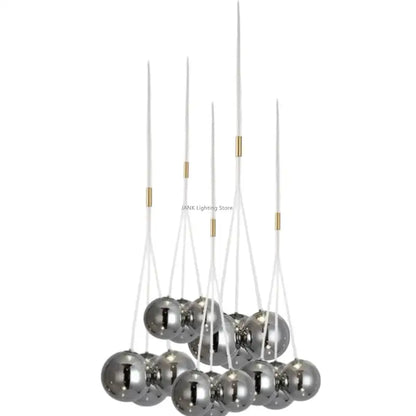 Modern gold glass ball chandelier dining room pendant light