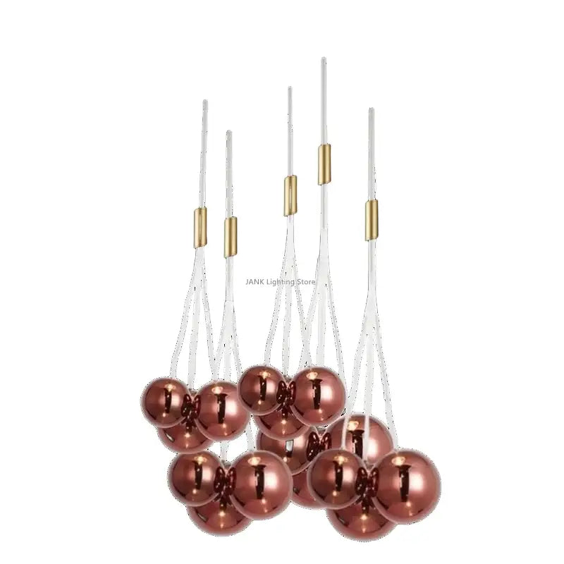 Modern gold glass ball chandelier dining room pendant light