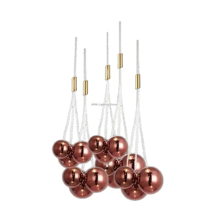 Modern gold glass ball chandelier dining room pendant light