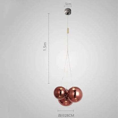 Modern gold glass ball chandelier dining room pendant light