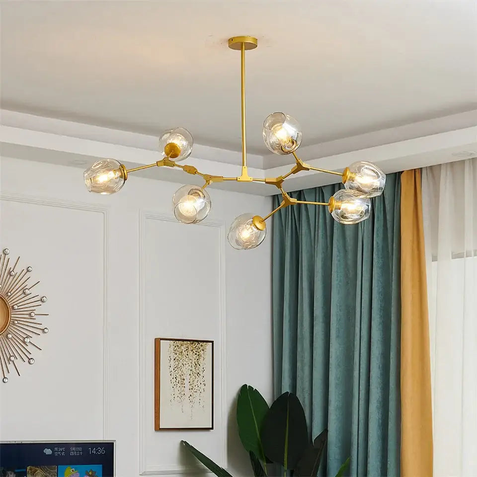 Nordic clear glass ball led chandelier dining room pendant light