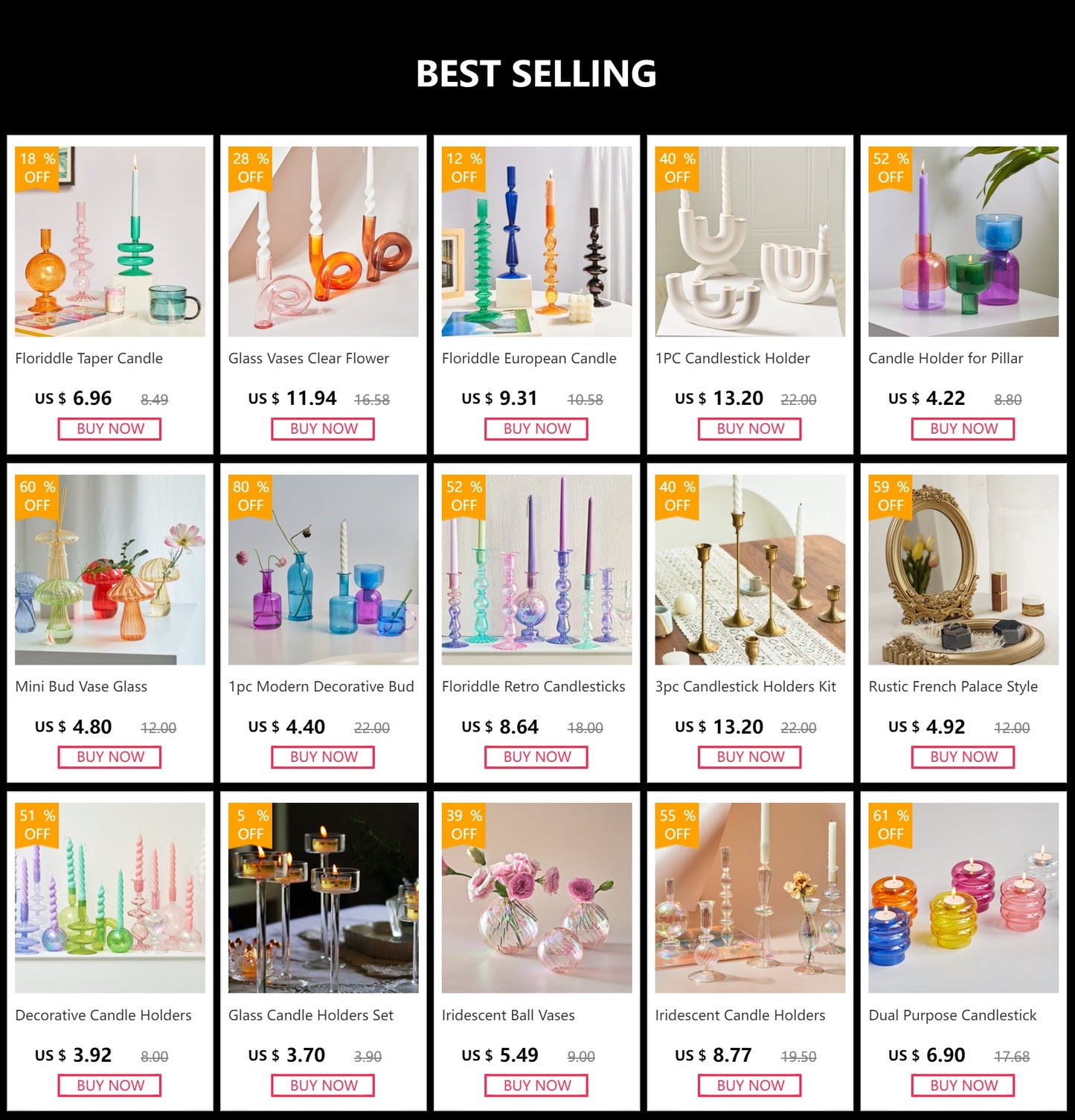 DecorBites™ Glass Ball Vases Set for Home Decor