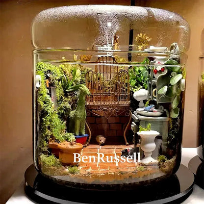 Miniature moss garden landscape glass terrarium living room decor