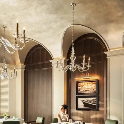 glass branch silver led chandelier for living room