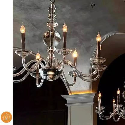 glass branch silver led chandelier for living room