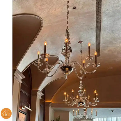 glass branch silver led chandelier for living room