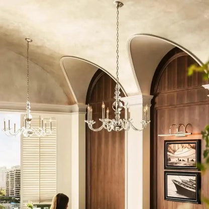 glass branch silver led chandelier for living room