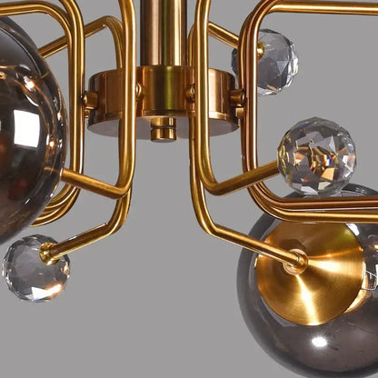 glass bubble chandelier gold and crystal living room light