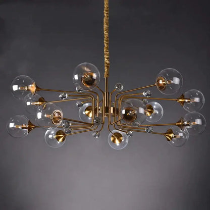 glass bubble chandelier gold and crystal living room light