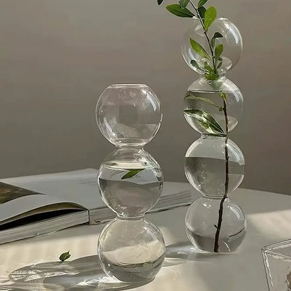 Clear glass bubble hydroponic vase wedding and living room decor