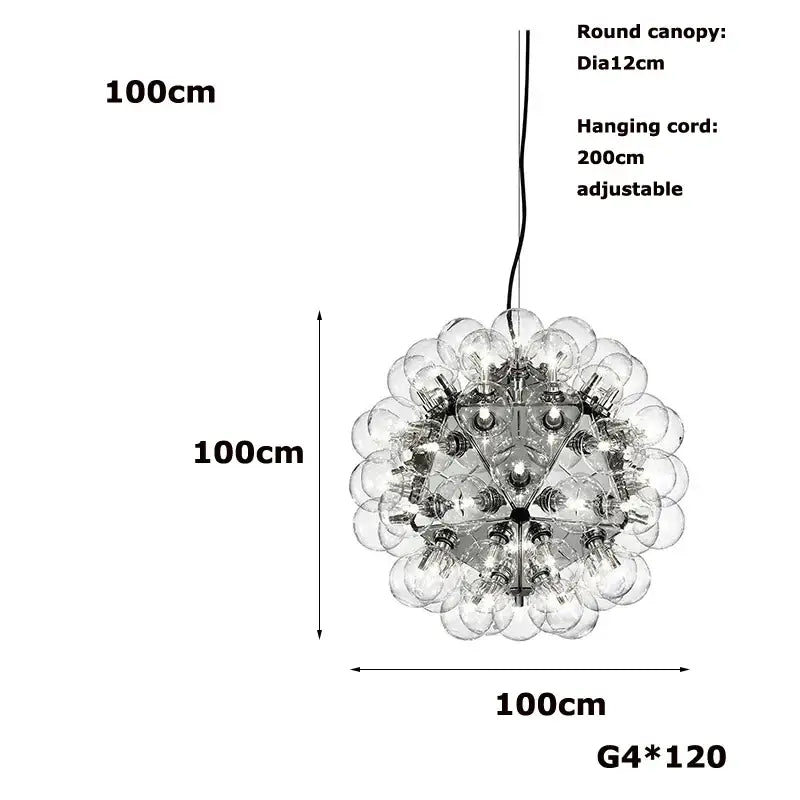glass bubble kitchen island chandelier dining room light