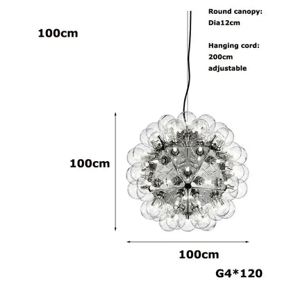 glass bubble kitchen island chandelier dining room light