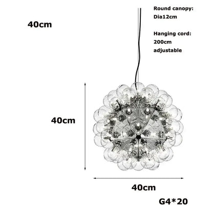 glass bubble kitchen island chandelier dining room light