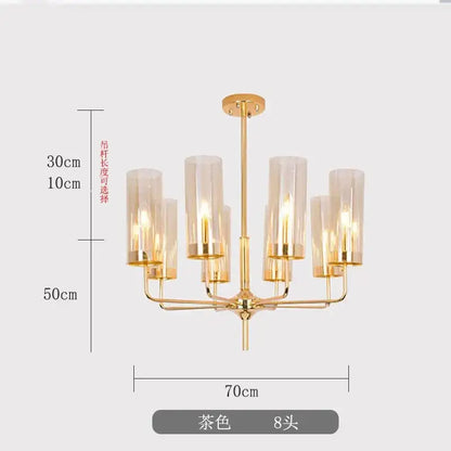 glass chandelier blue and gold luxury dining room light