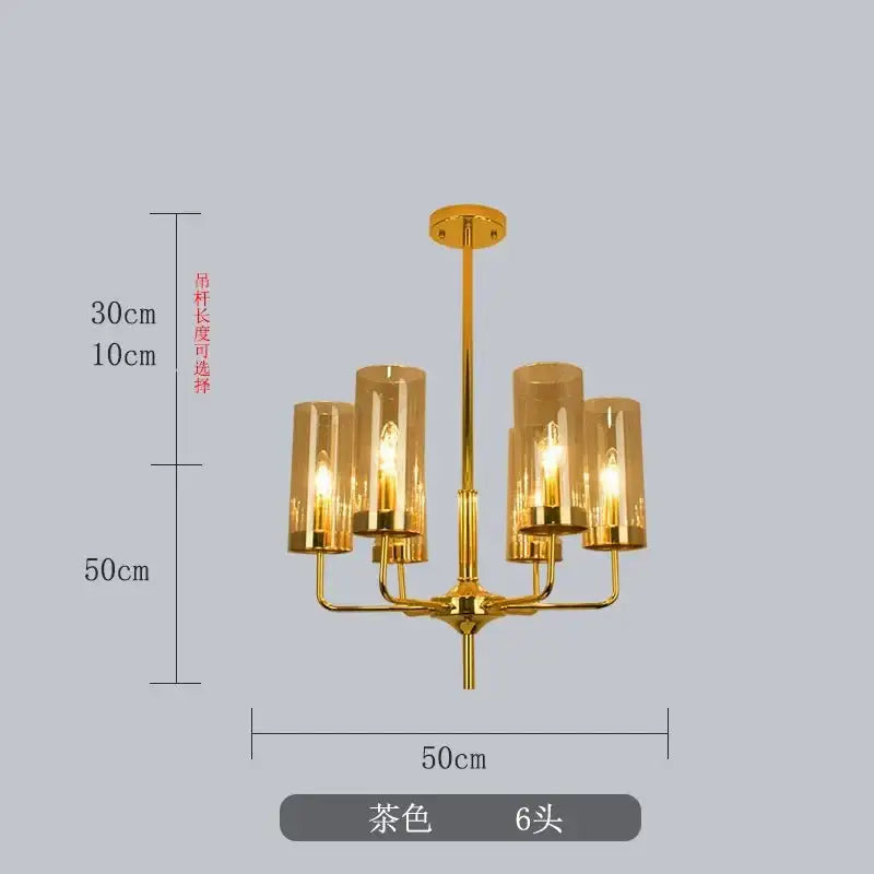glass chandelier blue and gold luxury dining room light