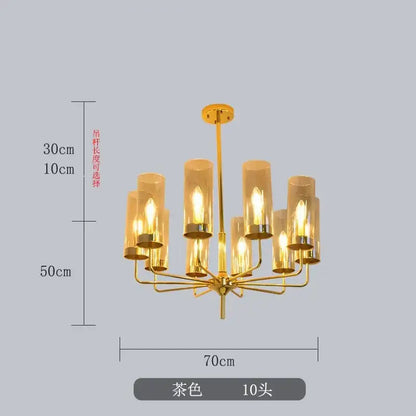 glass chandelier blue and gold luxury dining room light