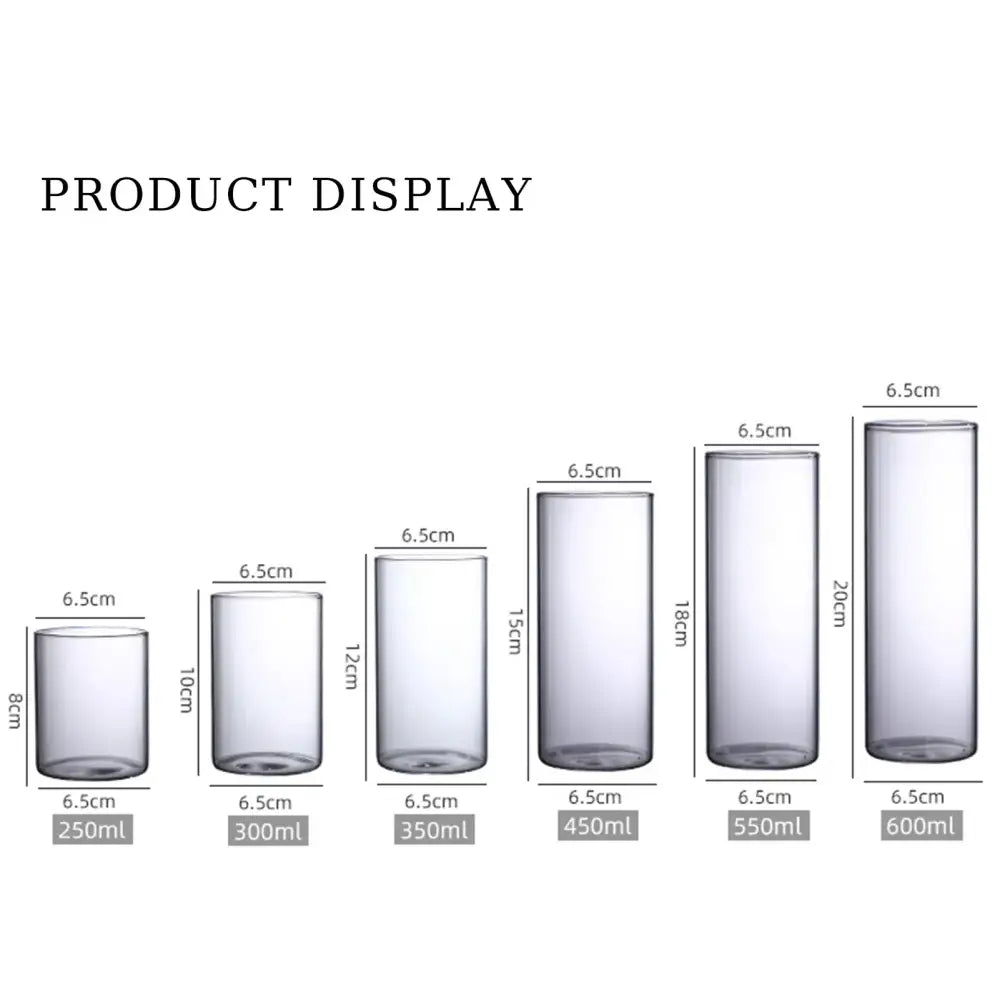 Modern ribbed clear glass flower vase desktop living room planter
