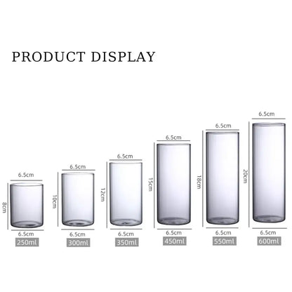 Modern ribbed clear glass flower vase desktop living room planter
