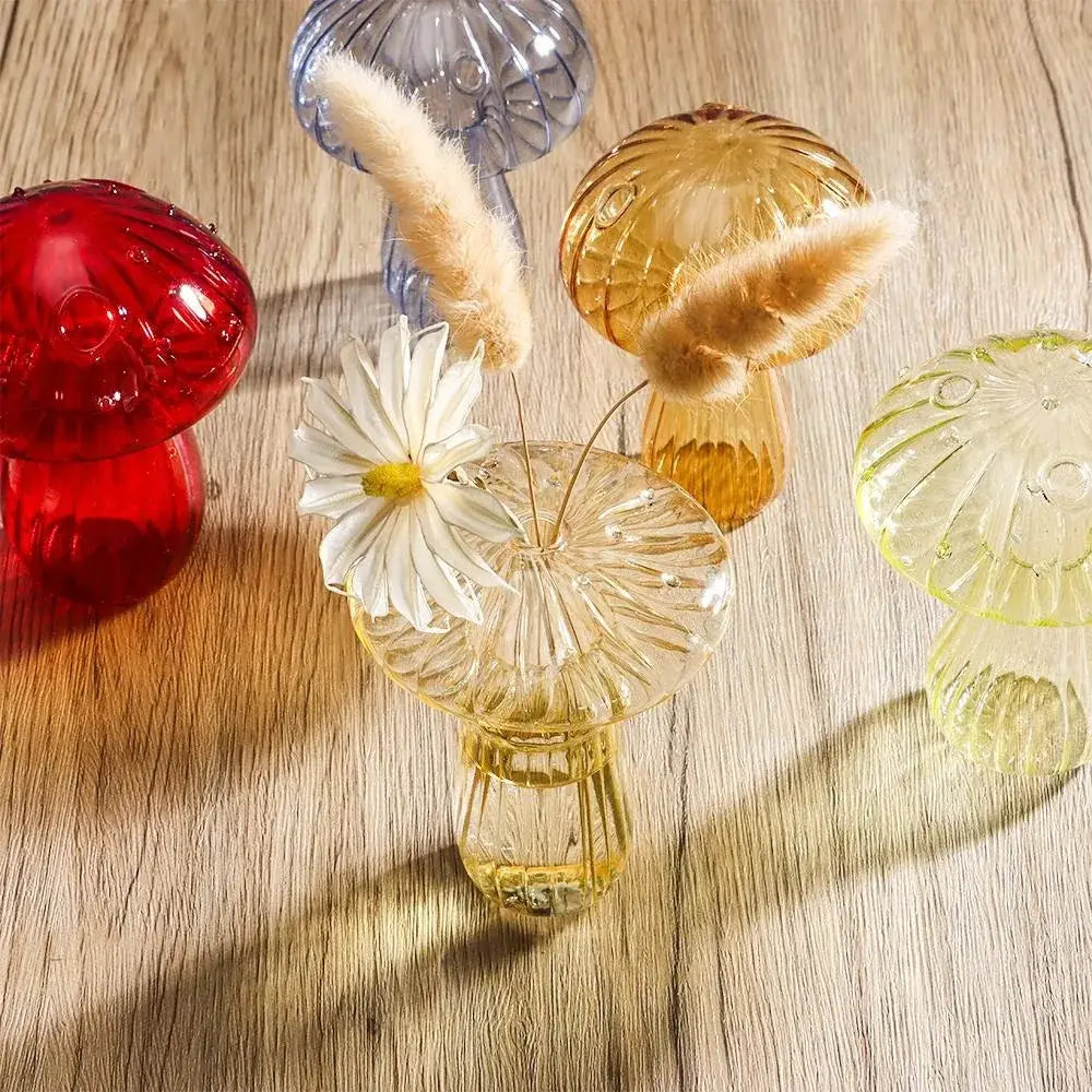 Colorful mushroom glass vase living room home decor