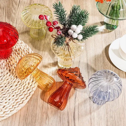 Colorful mushroom glass vase living room home decor