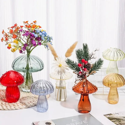 Colorful mushroom glass vase living room home decor