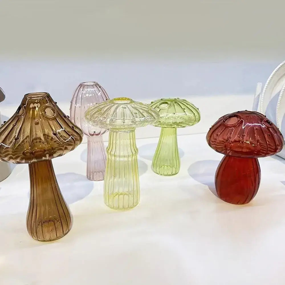 Colorful mushroom glass vase living room home decor