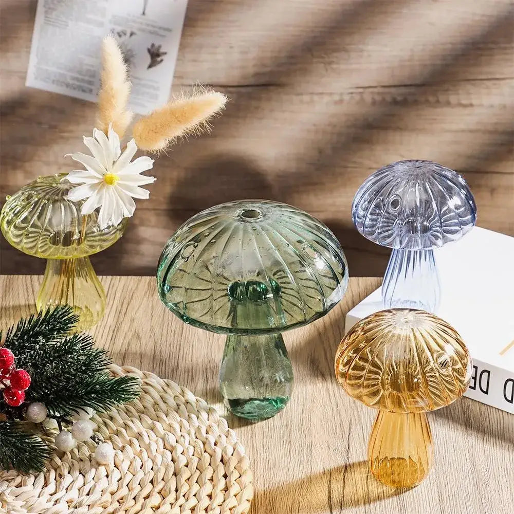 Colorful mushroom glass vase living room home decor