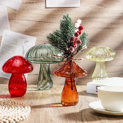 Colorful mushroom glass vase living room home decor