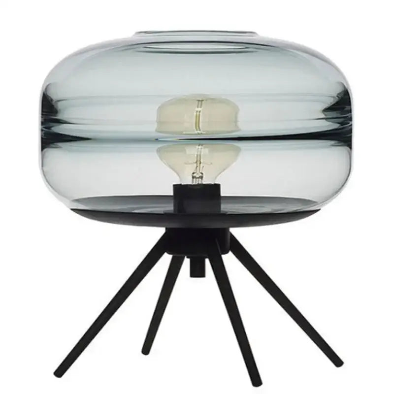 Smoked glass metal nordic sofa desk lamp bedroom