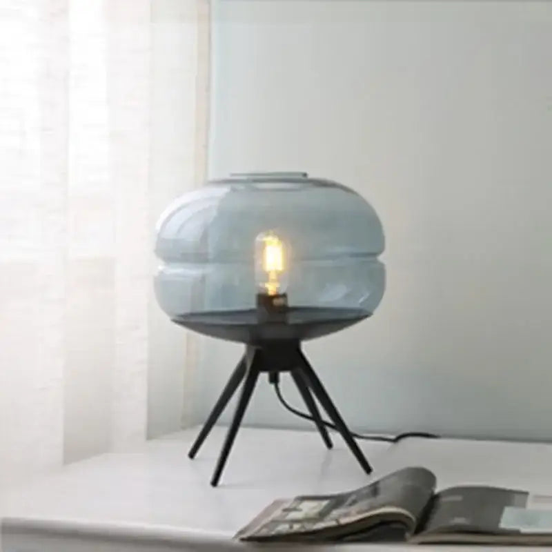Smoked glass metal nordic sofa desk lamp bedroom