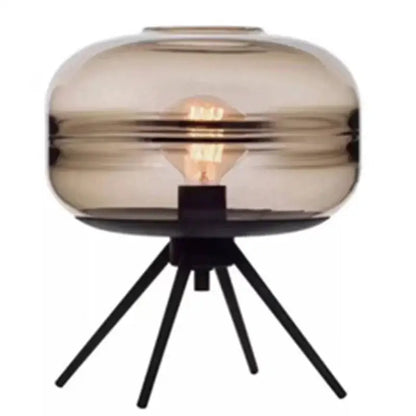 Smoked glass metal nordic sofa desk lamp bedroom