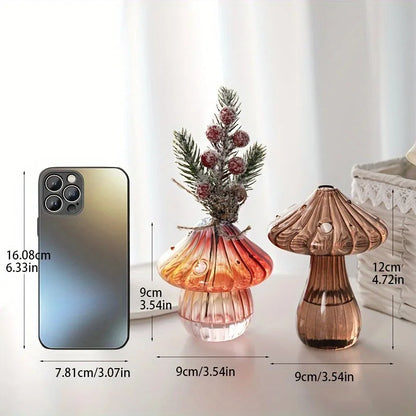 DecorBites™ Glass Mushroom Hydroponic Planter for Home & Garden