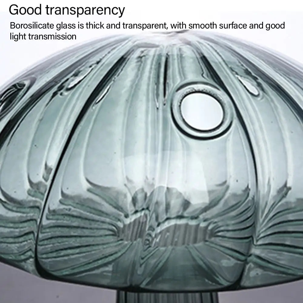 DecorBites™ Glass Mushroom-Shaped Vase for Home Decor