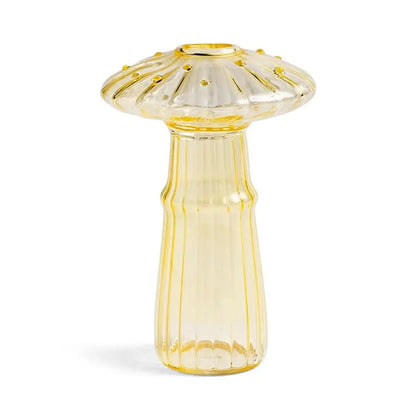 DecorBites™ Glass Mushroom-Shaped Vase for Home Decor