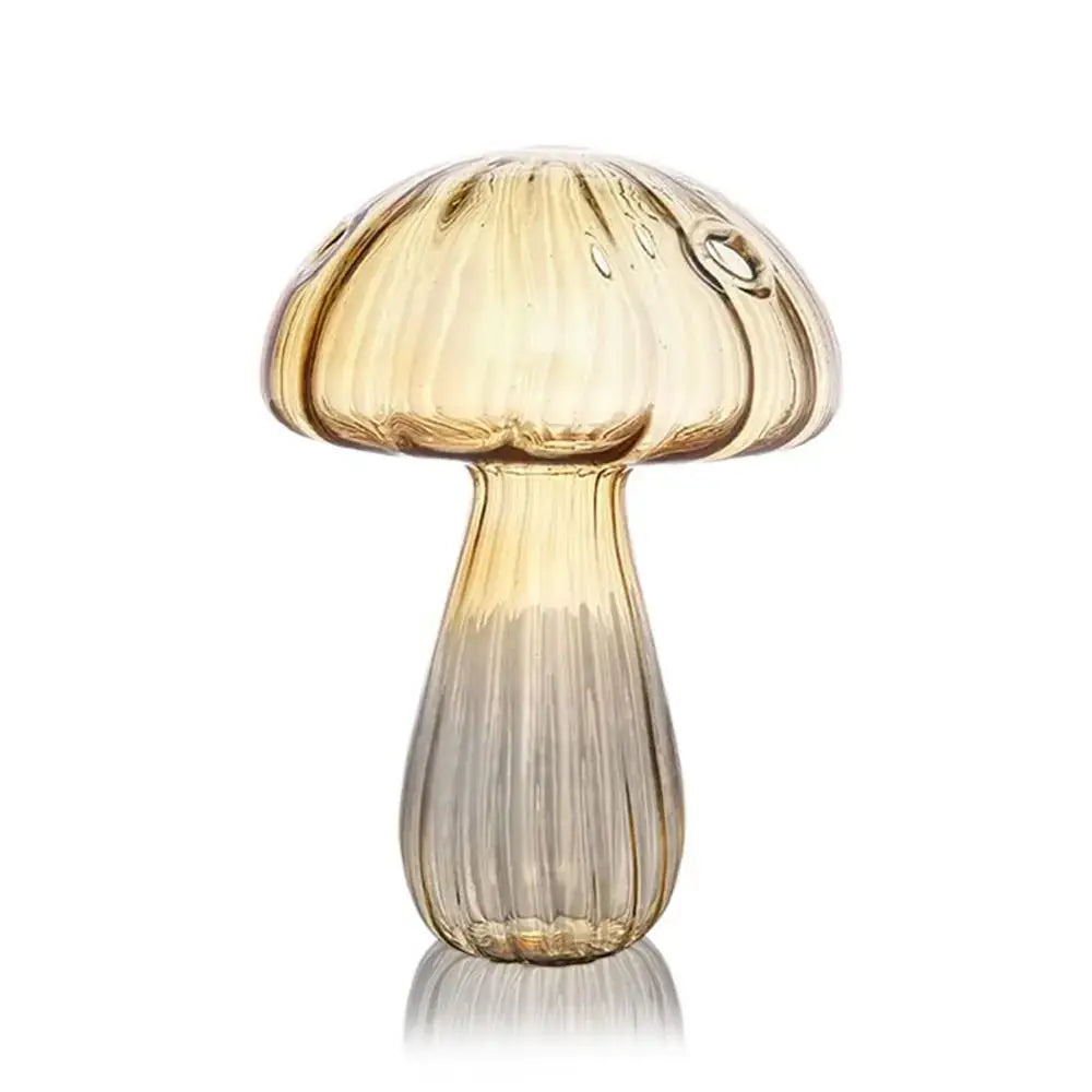 Colorful translucent glass mushroom shaped vase set living room decor