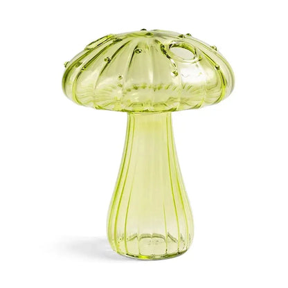 Colorful translucent glass mushroom shaped vase set living room decor