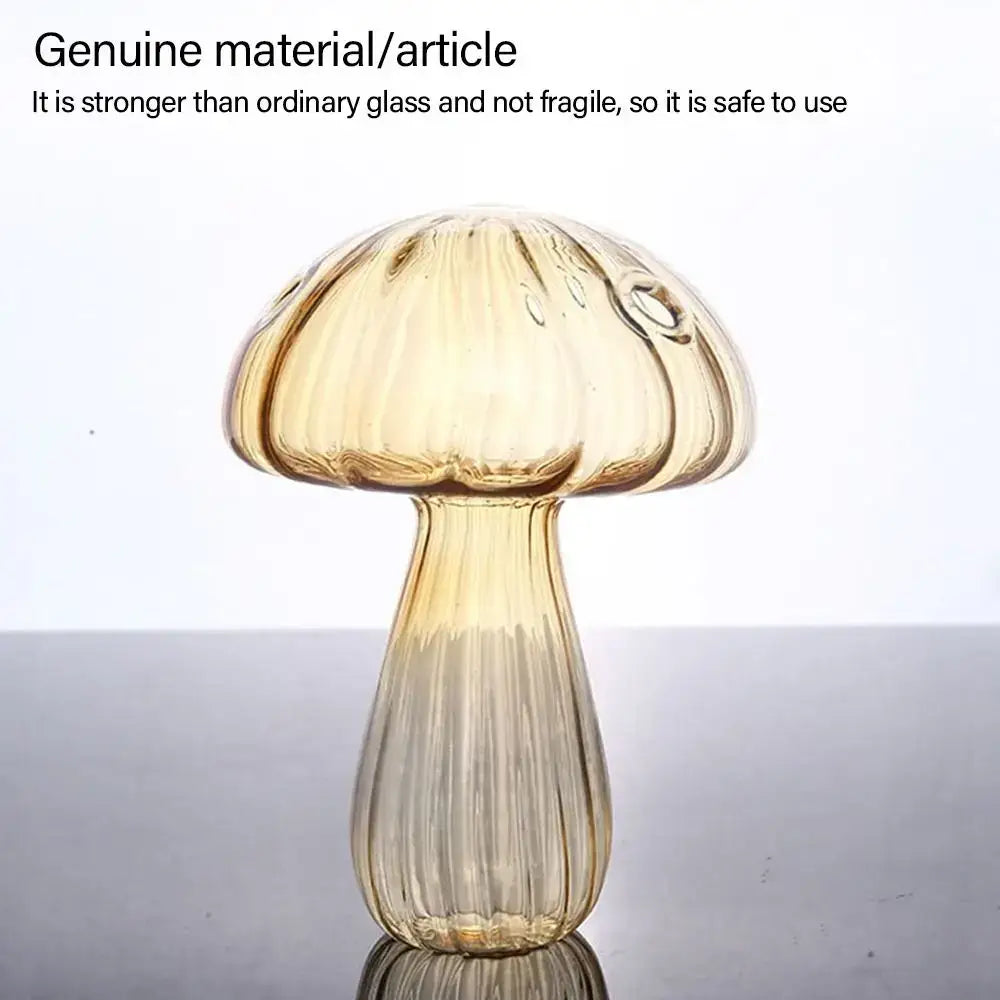 Colorful translucent glass mushroom shaped vase set living room decor