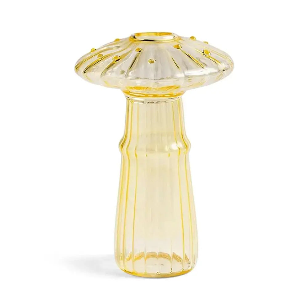 Colorful translucent glass mushroom shaped vase set living room decor