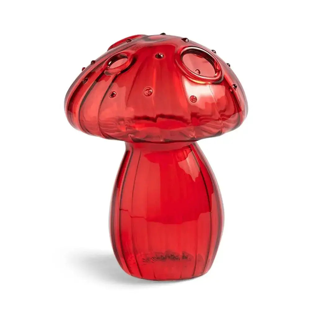 Colorful translucent glass mushroom shaped vase set living room decor