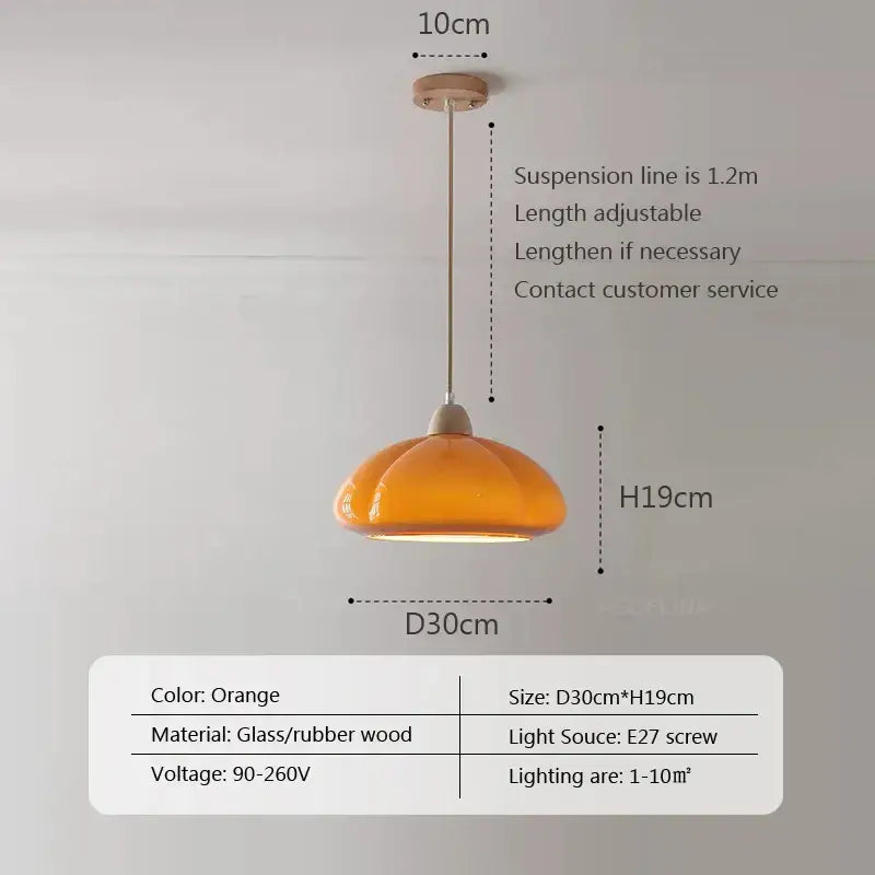 Off white & amber segmented glass pendant lamps dining room