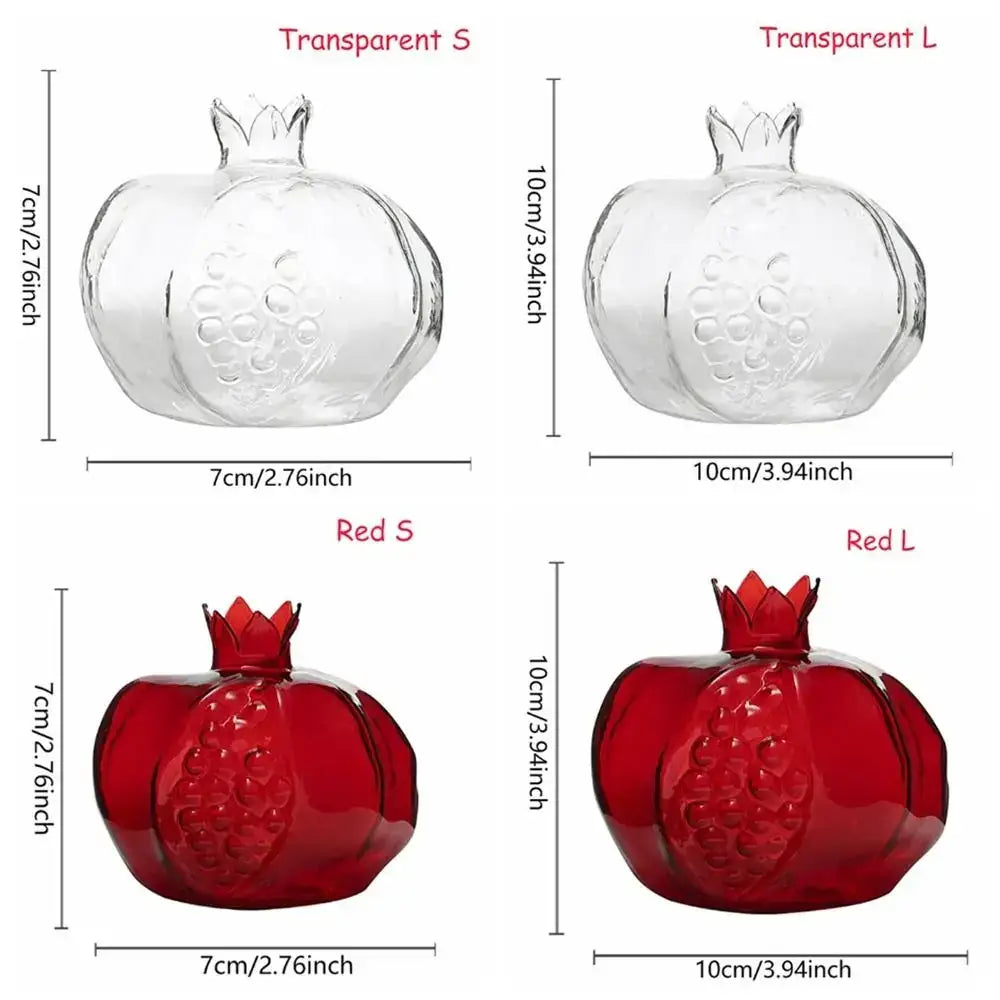 Textured clear pomegranate glass vase living room decor