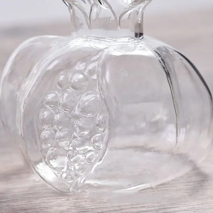 Textured clear pomegranate glass vase living room decor