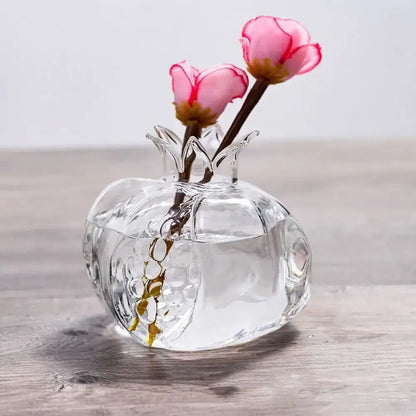 Textured clear pomegranate glass vase living room decor